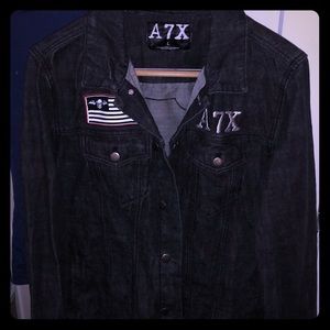 Avenged Sevenfold A7X black denim jacket